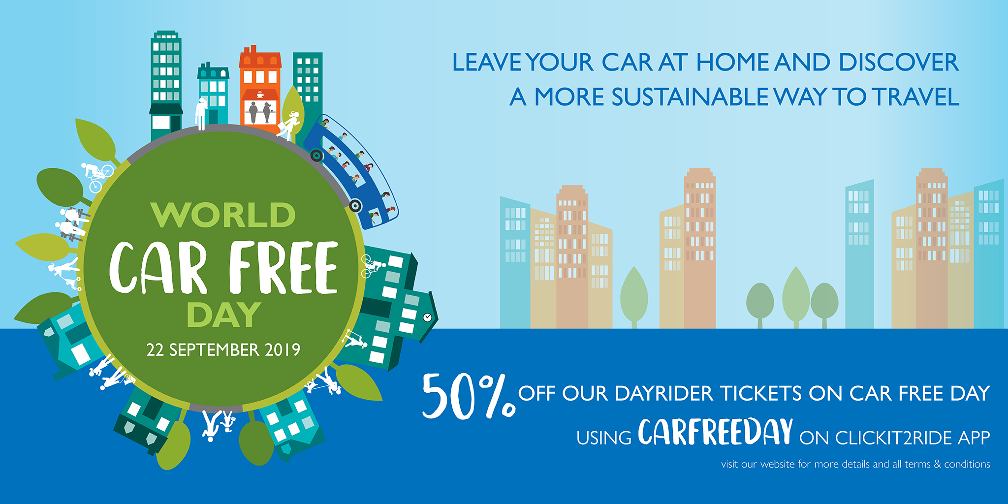 50 off travel for World Car Free Day morebus